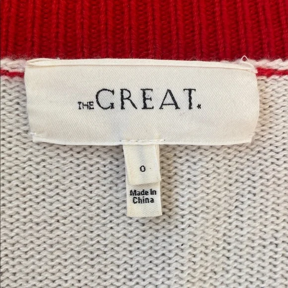 The Great. Varsity striped button down wool cardigan sweater size XS - Picture 5 of 7